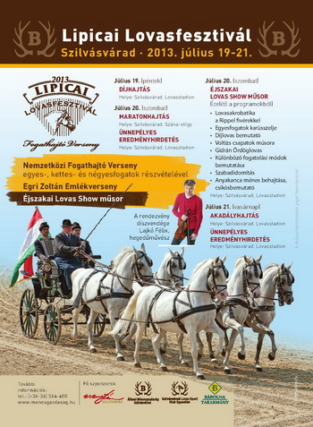 Lipicai Lovas fesztivál fogathajtó versenyének hirdetése - Szilvásvárad -2013.