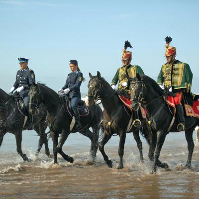 Our riders on the beach