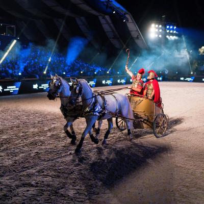 Lipizzaner chariot in the Moroccan night
