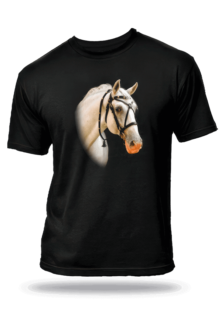 Black T-shirt with horse head