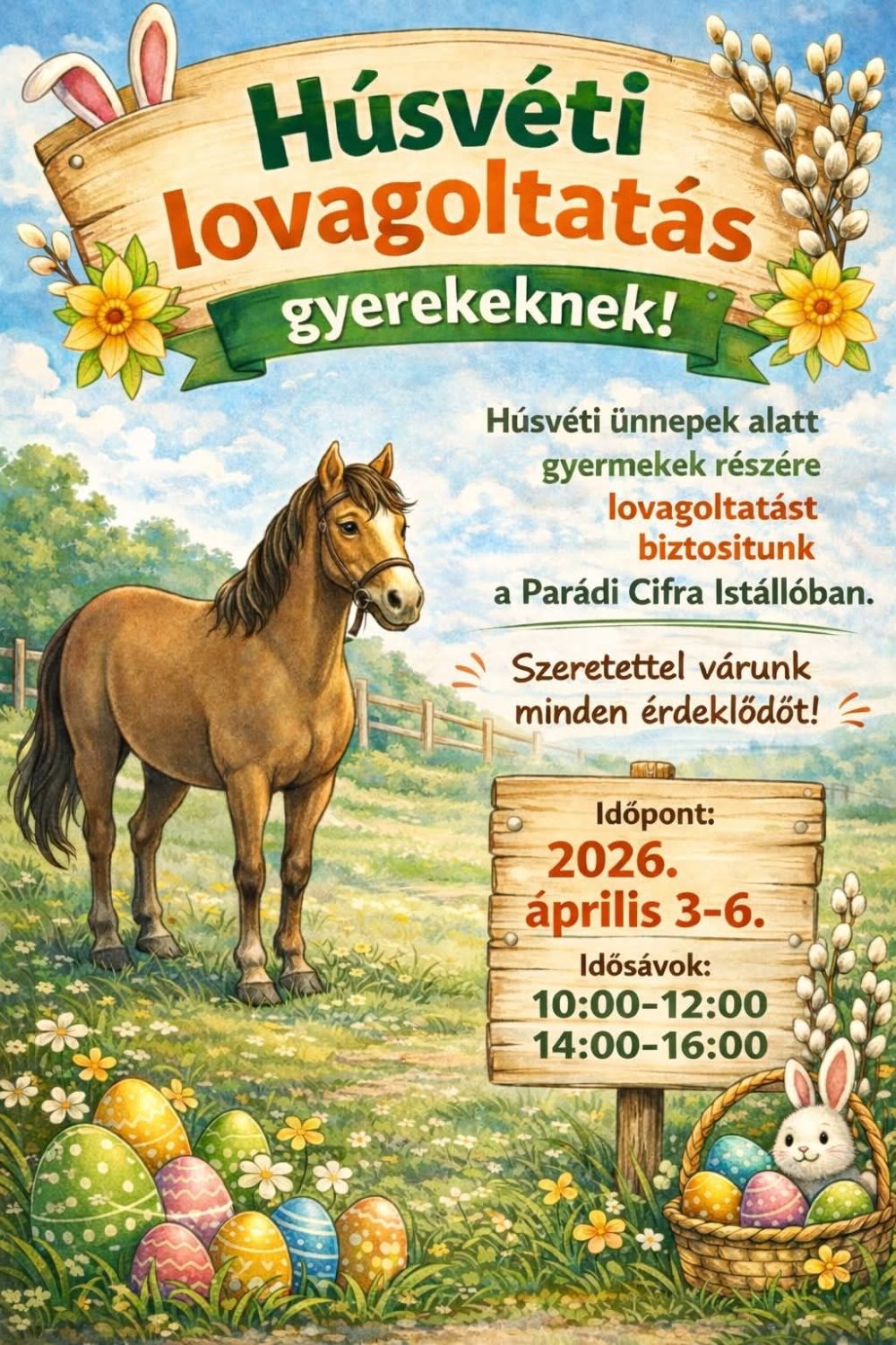 Húsvéti lovagoltatás gyerekeknek Parádon! Húsvéti ünnepek alatt gyermekek részére lovagoltatást b...